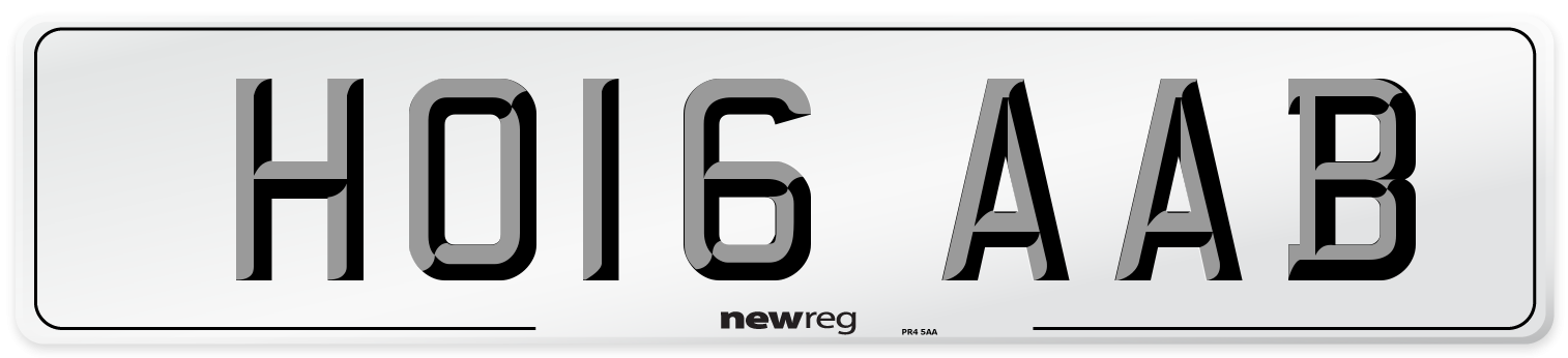 HO16 AAB Number Plate from New Reg